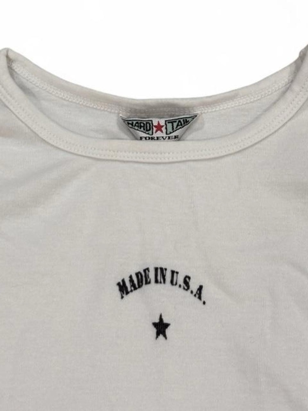 Y2K Hard Tail Made in USA Star White 7/8 Length Sleeve Shirt